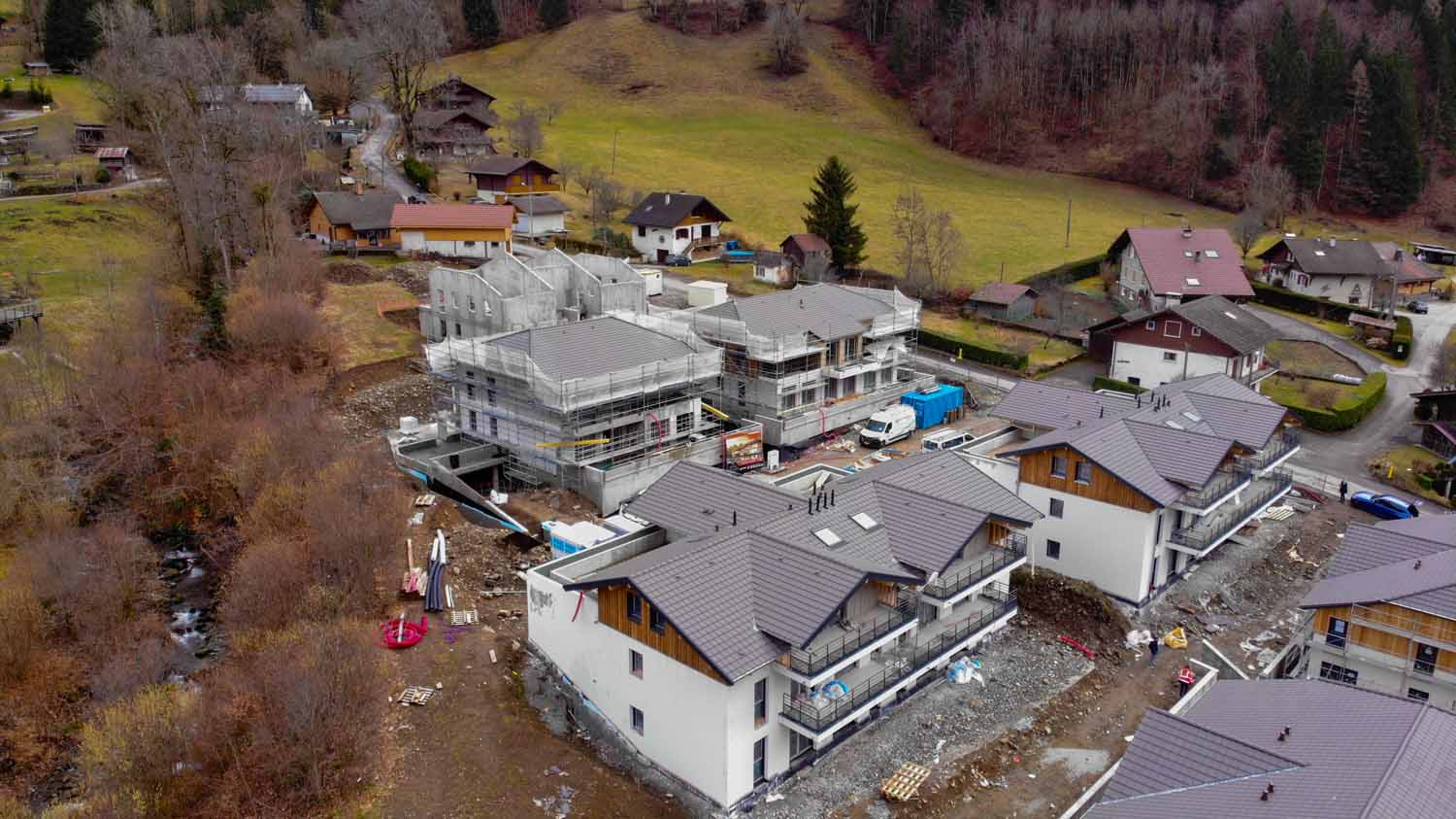 Construction d’un programme de 27 logements répartis sur 5 bâtiments avec sous-sol commun à Thônes