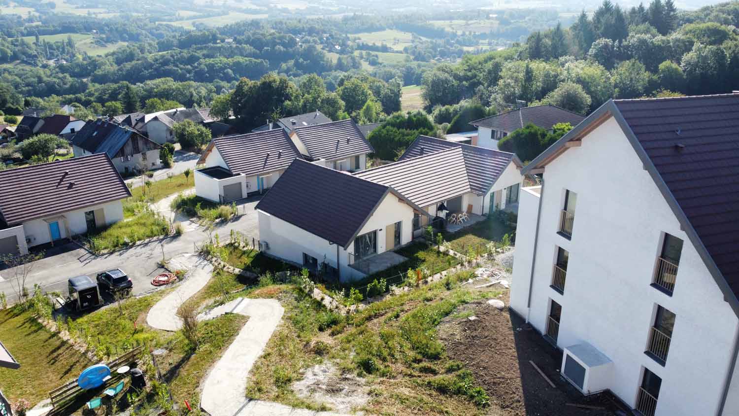 Création d'un quartier avec 3 bâtiments et 17 villas mitoyennes en Haute-Savoie